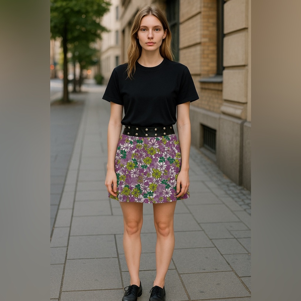 Zand reversible skirt , waist band with adjustable size with snap waist band.